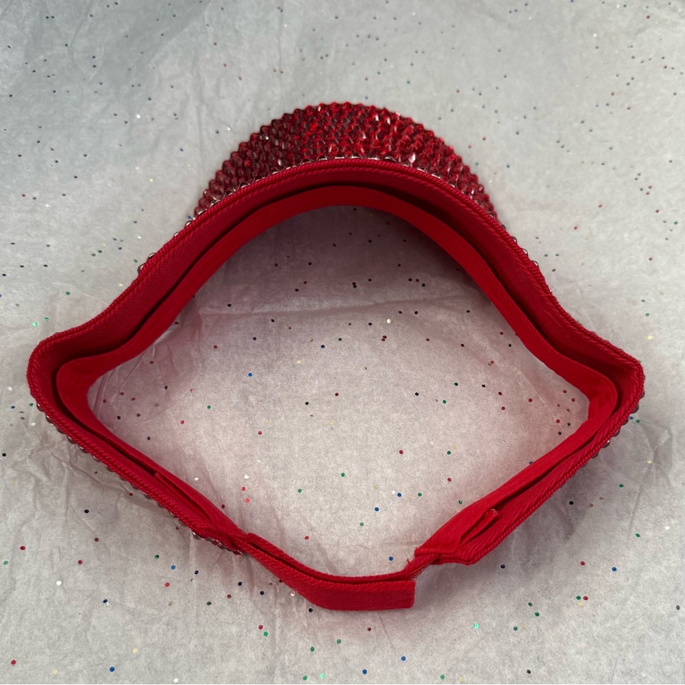 Red Rhinestone Visor nwot - Picture 3 of 5